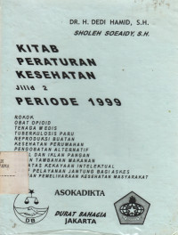 Kitab Peraturan kesehatan jilid 2 Periode 1999
